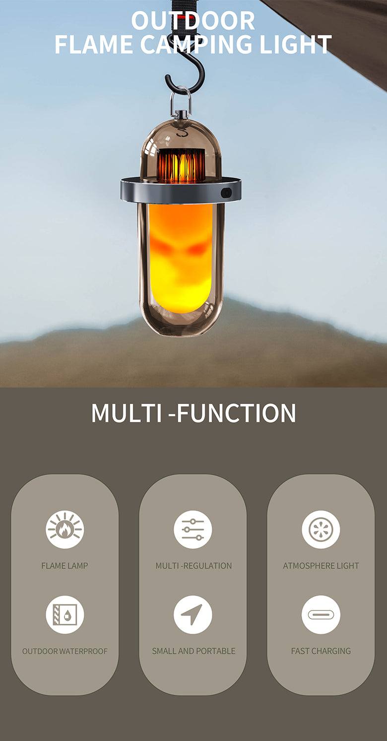 Outdoor flame camping lamp (long)A8