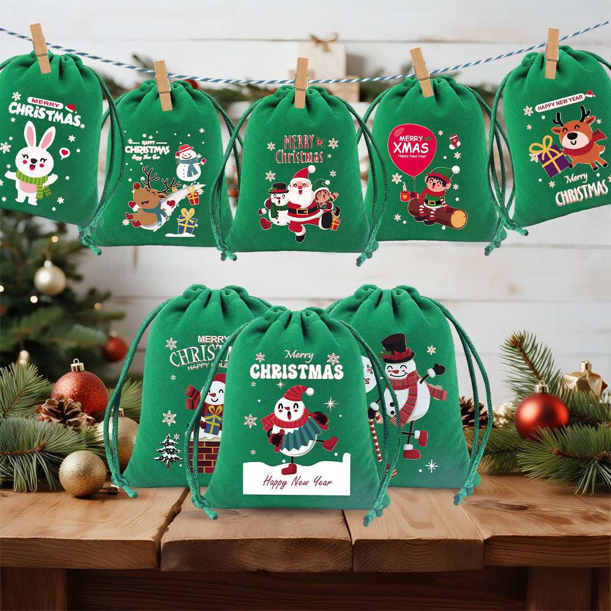 RED/GREEN Velvet Bag For Christmas(Jagdlied)