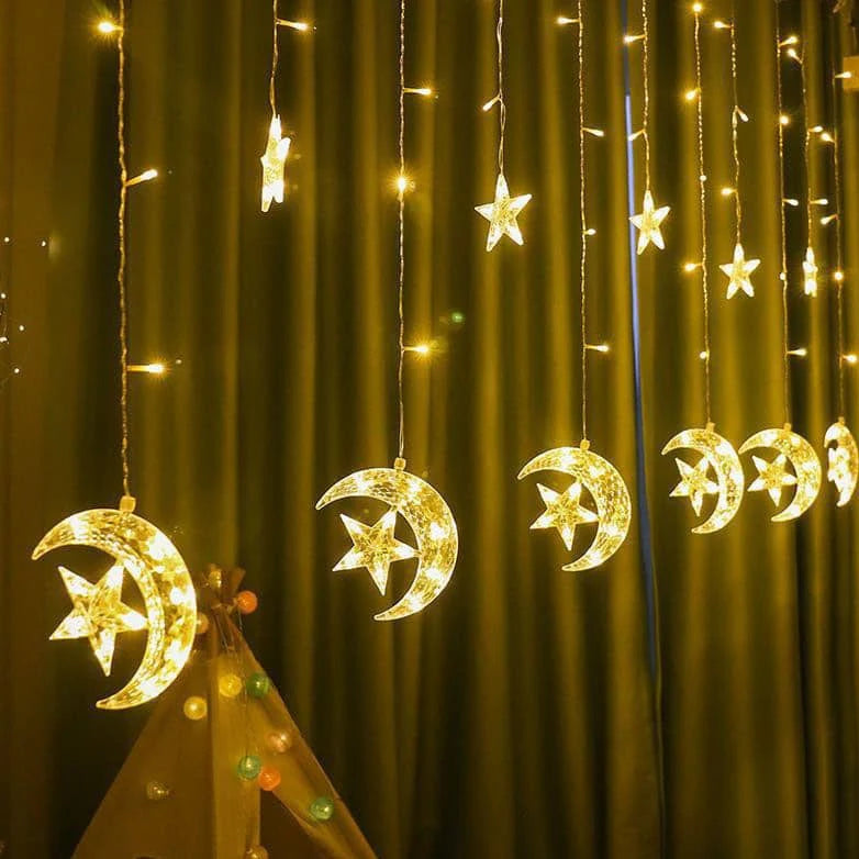 MOON & STAR STRING LIGHTS（ #birthday gift#Cute#Soft#Minimalist#Lamp#room#Pets#Practical）