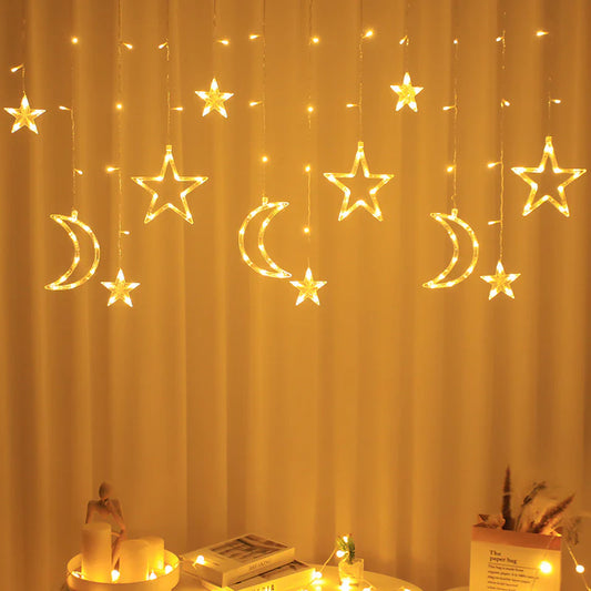 MOON & STAR STRING LIGHTS（ #birthday gift#Cute#Soft#Minimalist#Lamp#room#Pets#Practical）