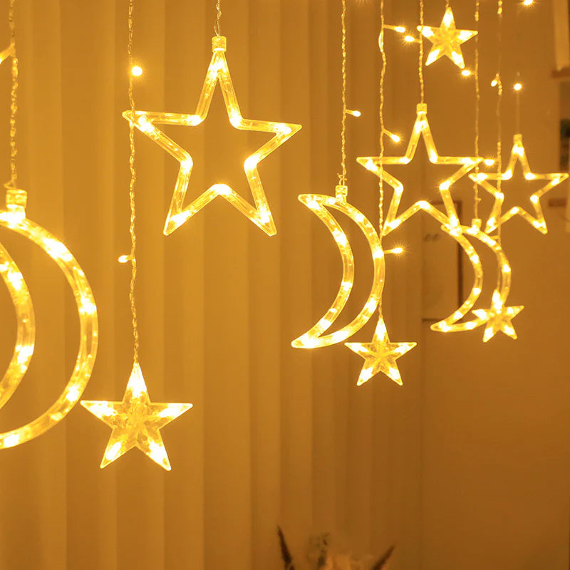 MOON & STAR STRING LIGHTS（ #birthday gift#Cute#Soft#Minimalist#Lamp#room#Pets#Practical）
