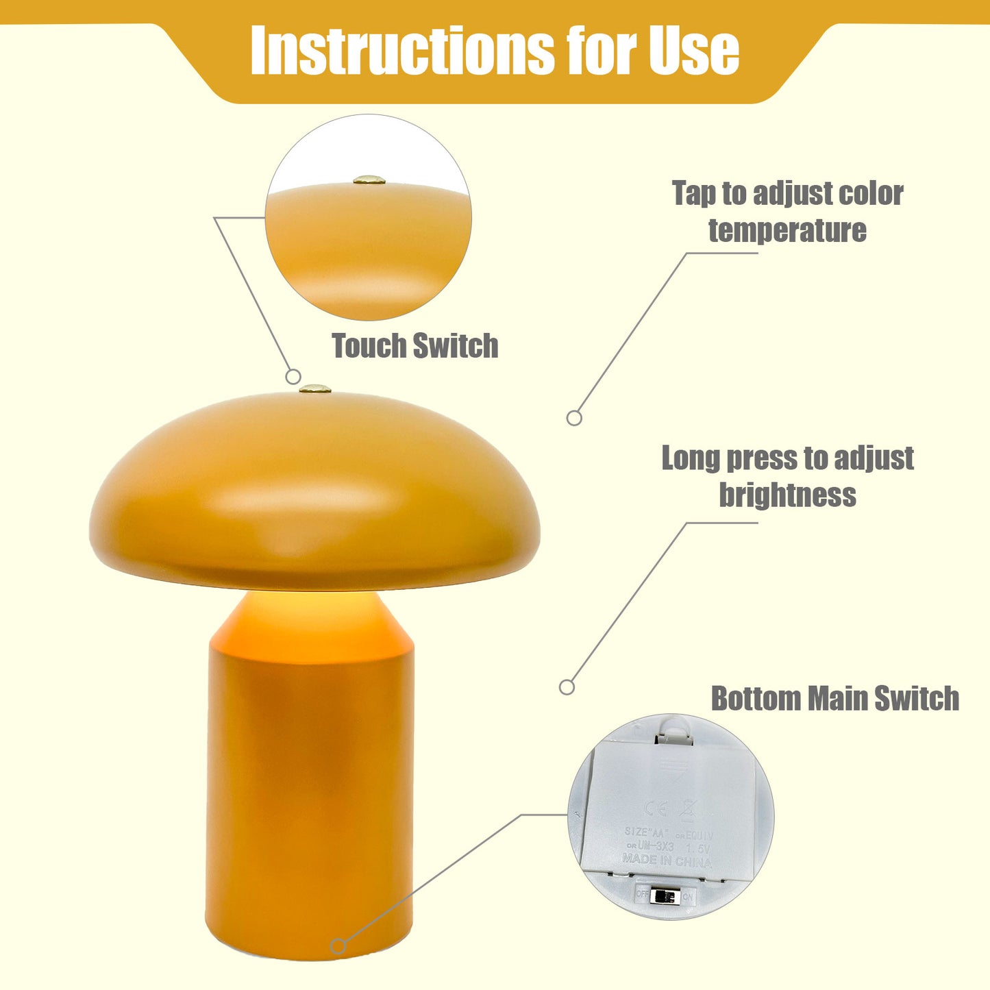 Cute style Indoor mushroom lamp